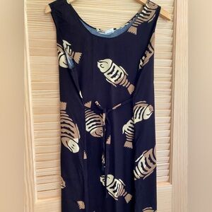 Vintage 90s Dream Island Fish Print Midi Sundress